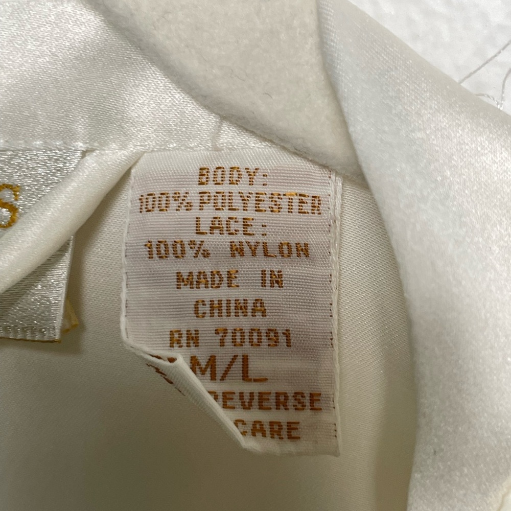 VTG Victorias Secret‎ Silky Sequin Lace Robe Satin Ivory Gold Label Bridal Y2K - Picture 10 of 11